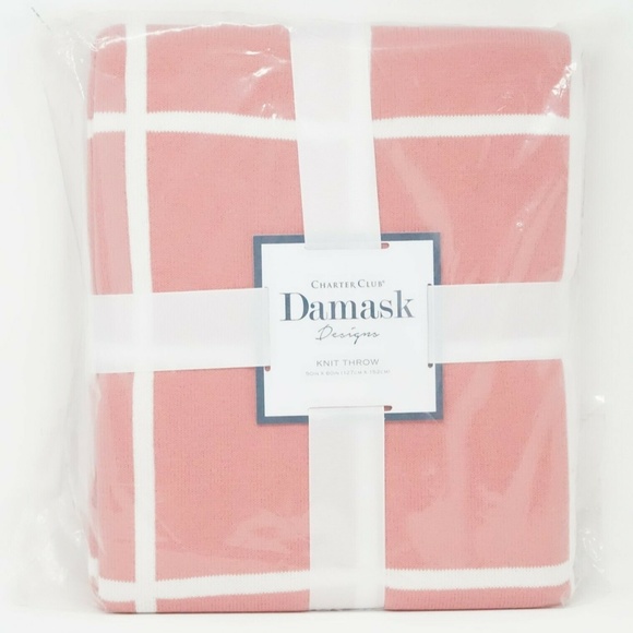 Charter Club Damask Designs Reversible Windowpane 50" x 60" Cotton Blend Throw - Picture 3 of 3